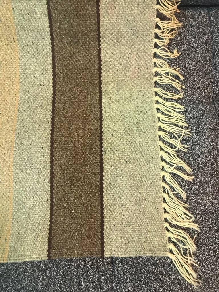 Native American Navajo Handwoven Wool Rug or Mat For Sale 1