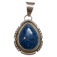 Native American Navajo IHMSS Jon McCray Sterling Silver Lapis Lazuli Pendant