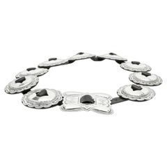 Nativo americano Navajo John B. Begay jr. Cintura in argento Sterling 9 Concho