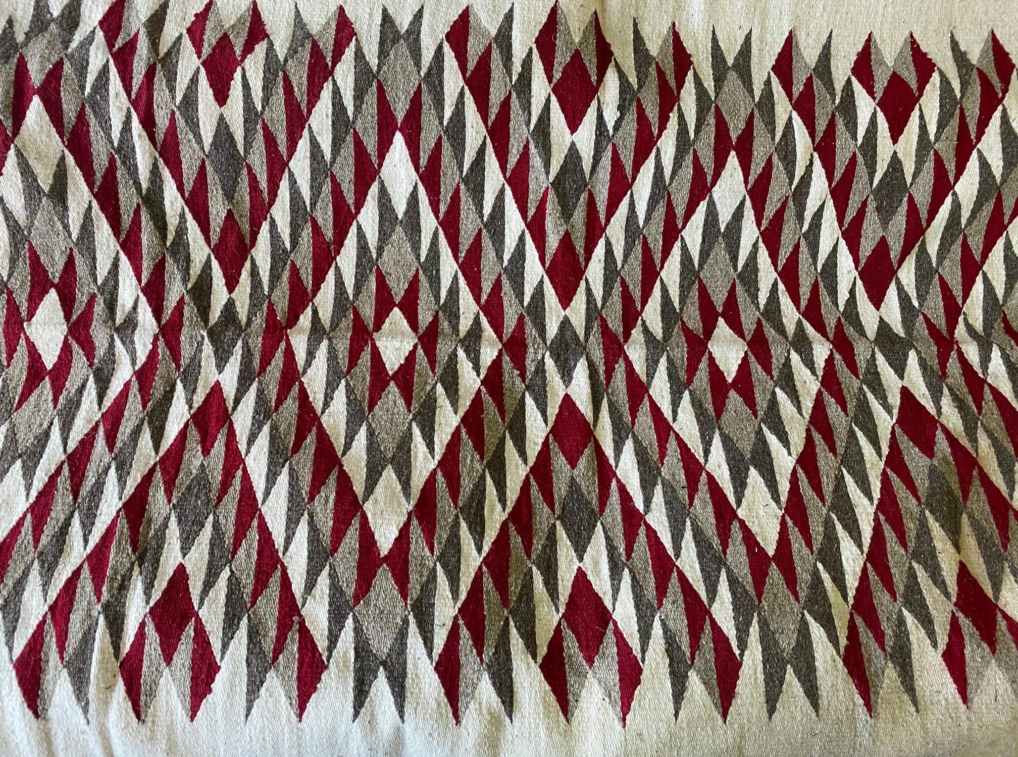 Native American Navajo Large Colorful Hand Woven Geometric Pattern Rug Blanket 1