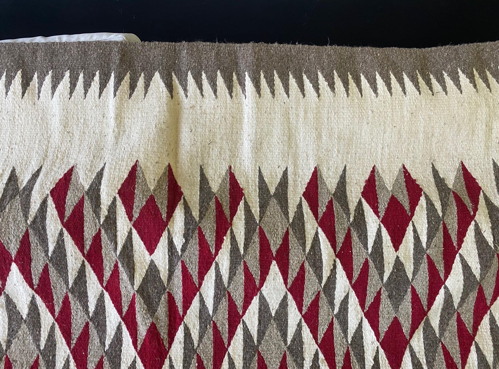 Native American Navajo Large Colorful Hand Woven Geometric Pattern Rug Blanket 3