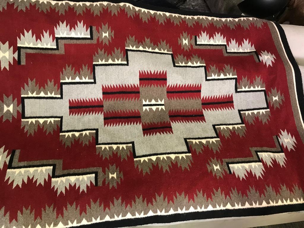 Beautiful geometric pattern of which the Navajo tribe is famed for. In fantastic vintage condition. Originally acquired over 60 years ago and placed in storage for good keeping. From a large collection of Native American artifacts and
