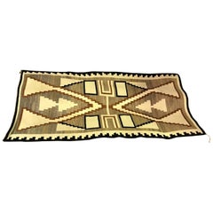 Native American Navajo Large Handwoven Storm Pattern Rug Blanket