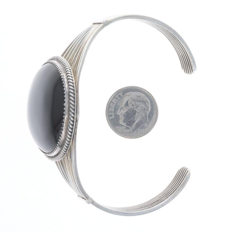 Native American Navajo Onyx Solitär Manschettenknopf Armband 6 3/4