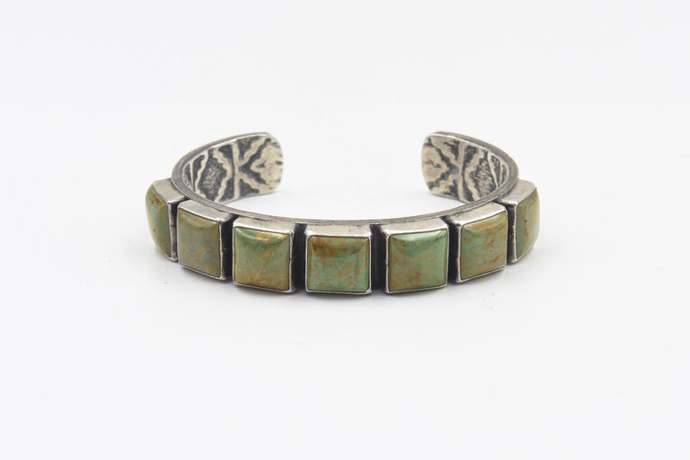 Inlay Master Vintage Native American Navajo Turquoise Sterling Silver Bracelet Cuff Inlay Master Vintage Native American Navajo Turquoise Sterling Silver Bracelet Cuff