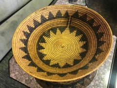 Native American Navajo Tribe Unique Handwoven Large Coil Wedding Basket