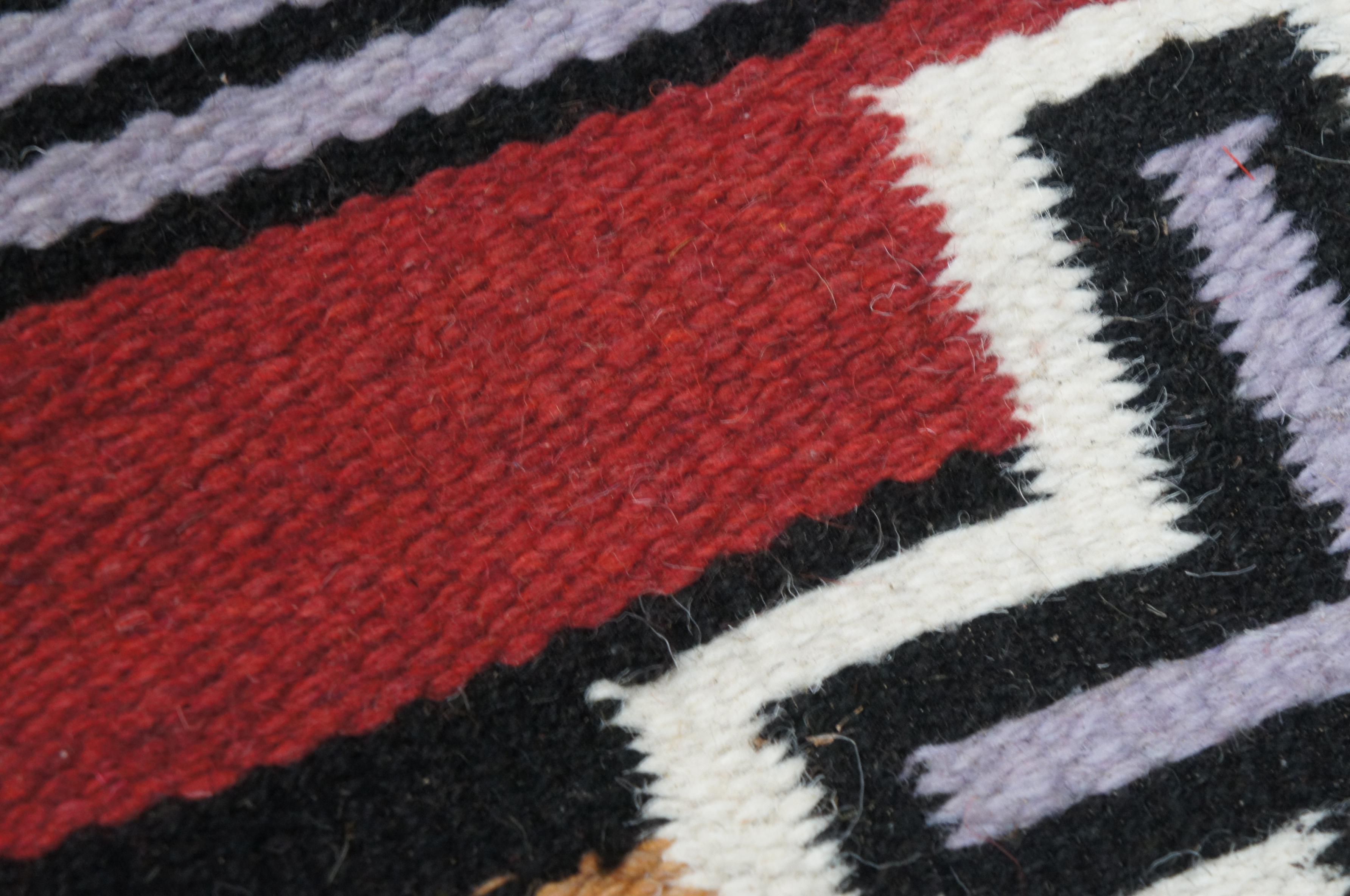 Native American Navajo Woven Wool Textile Saddle Blanket Cross Rug Mat 65