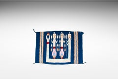 Native American Navajo Yei Hand-Woven Tapestry Throw Rug Wall Art, USA, c. 1970s