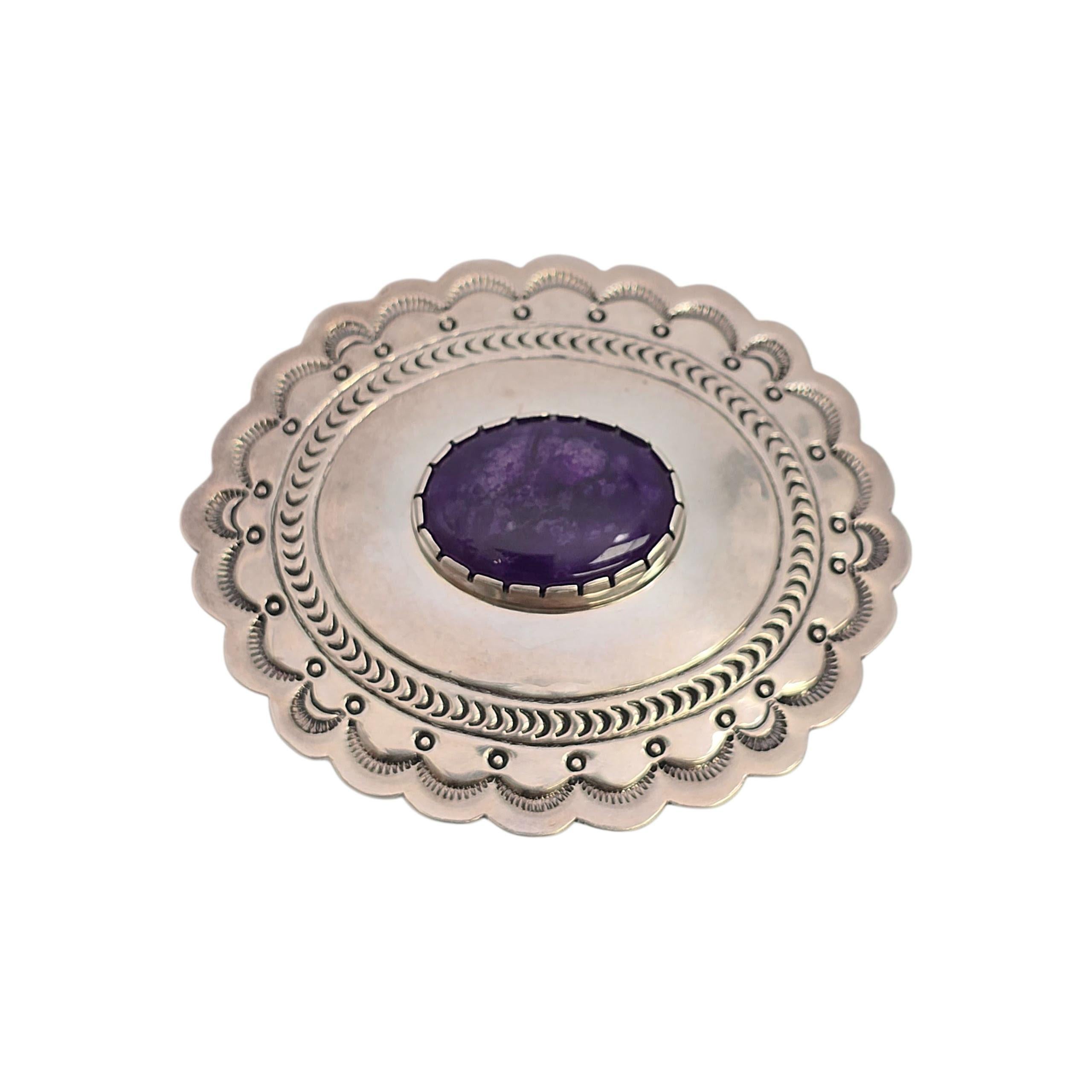 Nativo americano Fibbia e conchiglie in Sugilite d'argento dei nativi americani A. Garcia #23618 in vendita