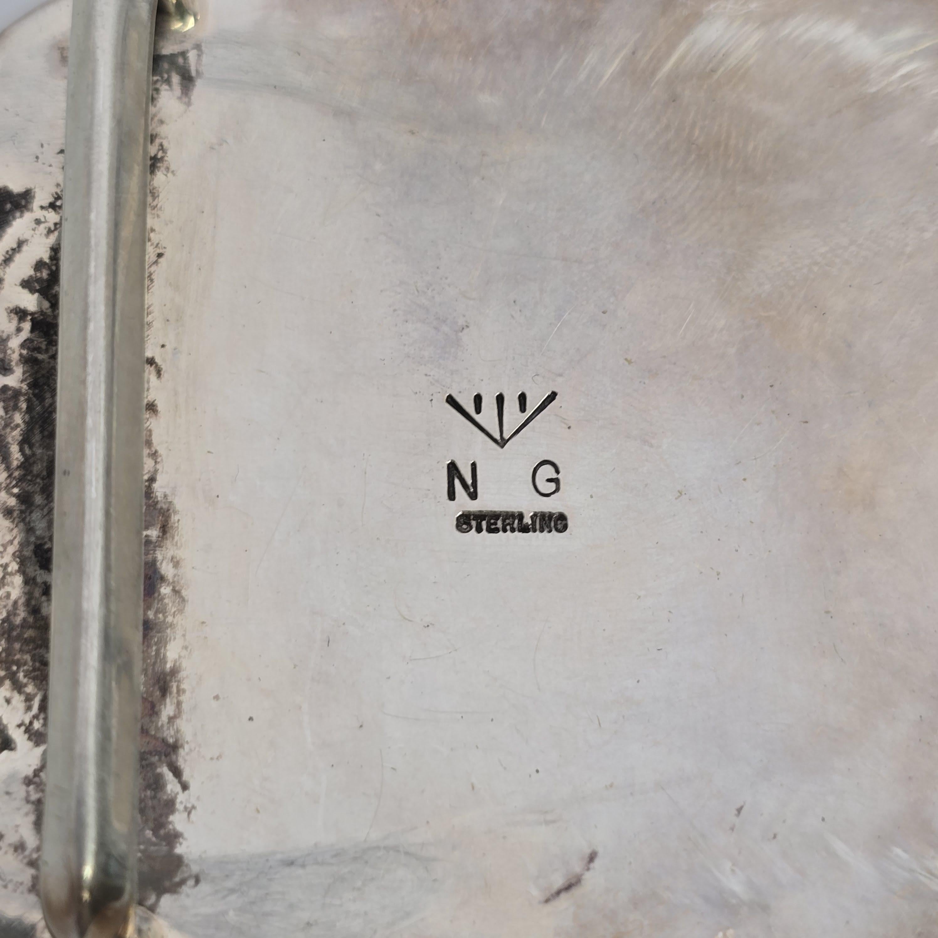 Fibbia e conchiglie in Sugilite d'argento dei nativi americani A. Garcia #23618 in vendita 3