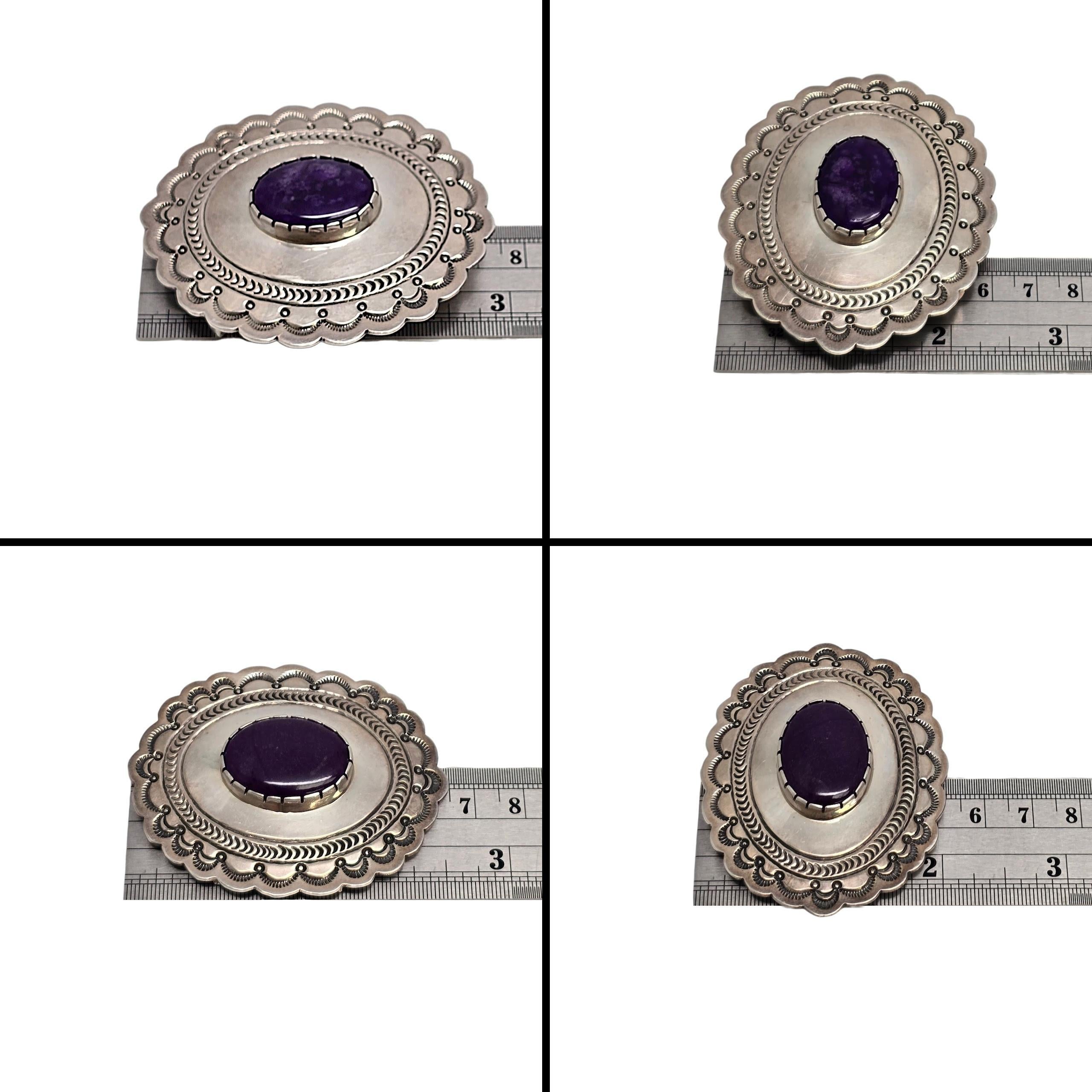 Fibbia e conchiglie in Sugilite d'argento dei nativi americani A. Garcia #23618 in vendita 4