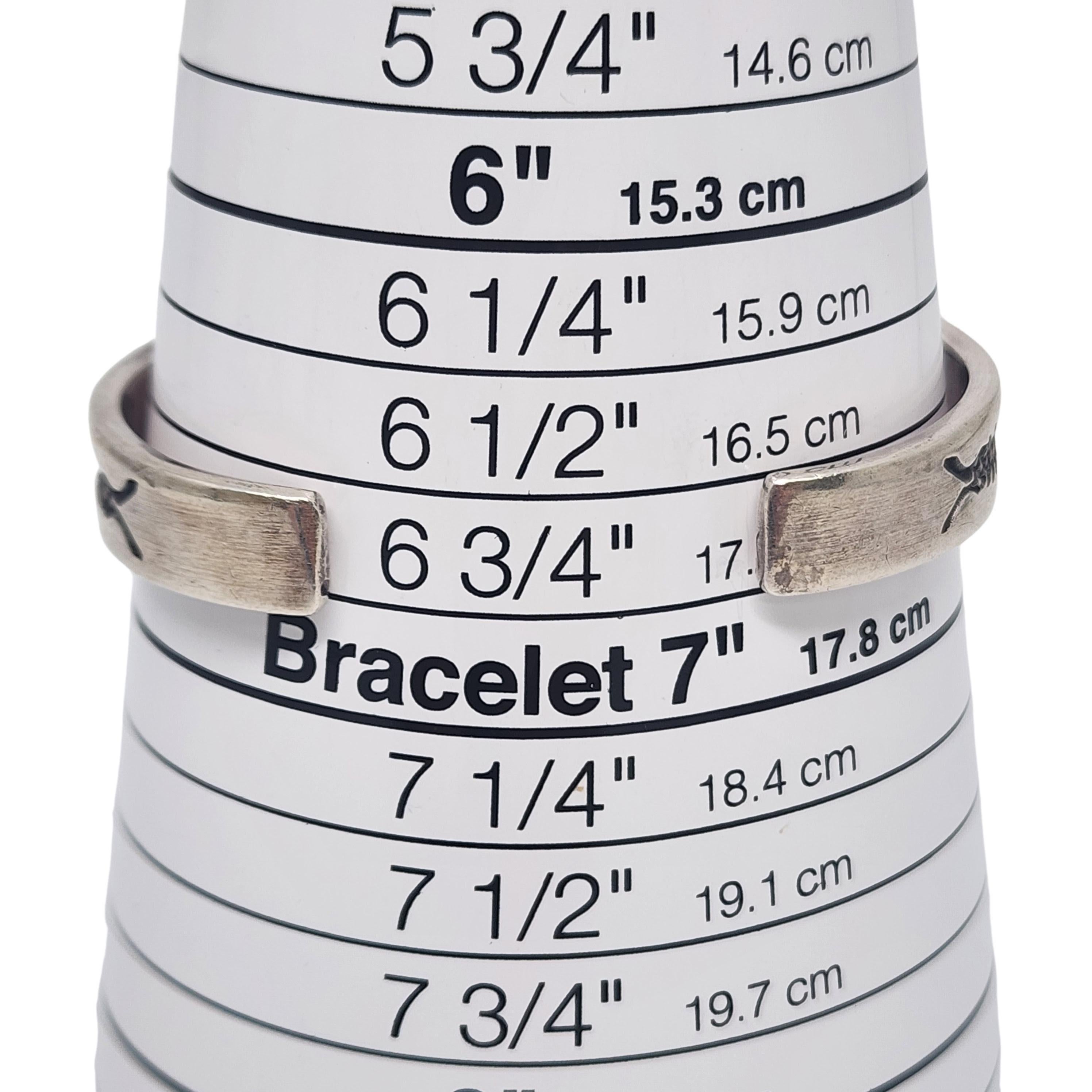 Native American Nora Tahe Sterling Silver Stamped Cuff Bracelet #18604 For Sale 4