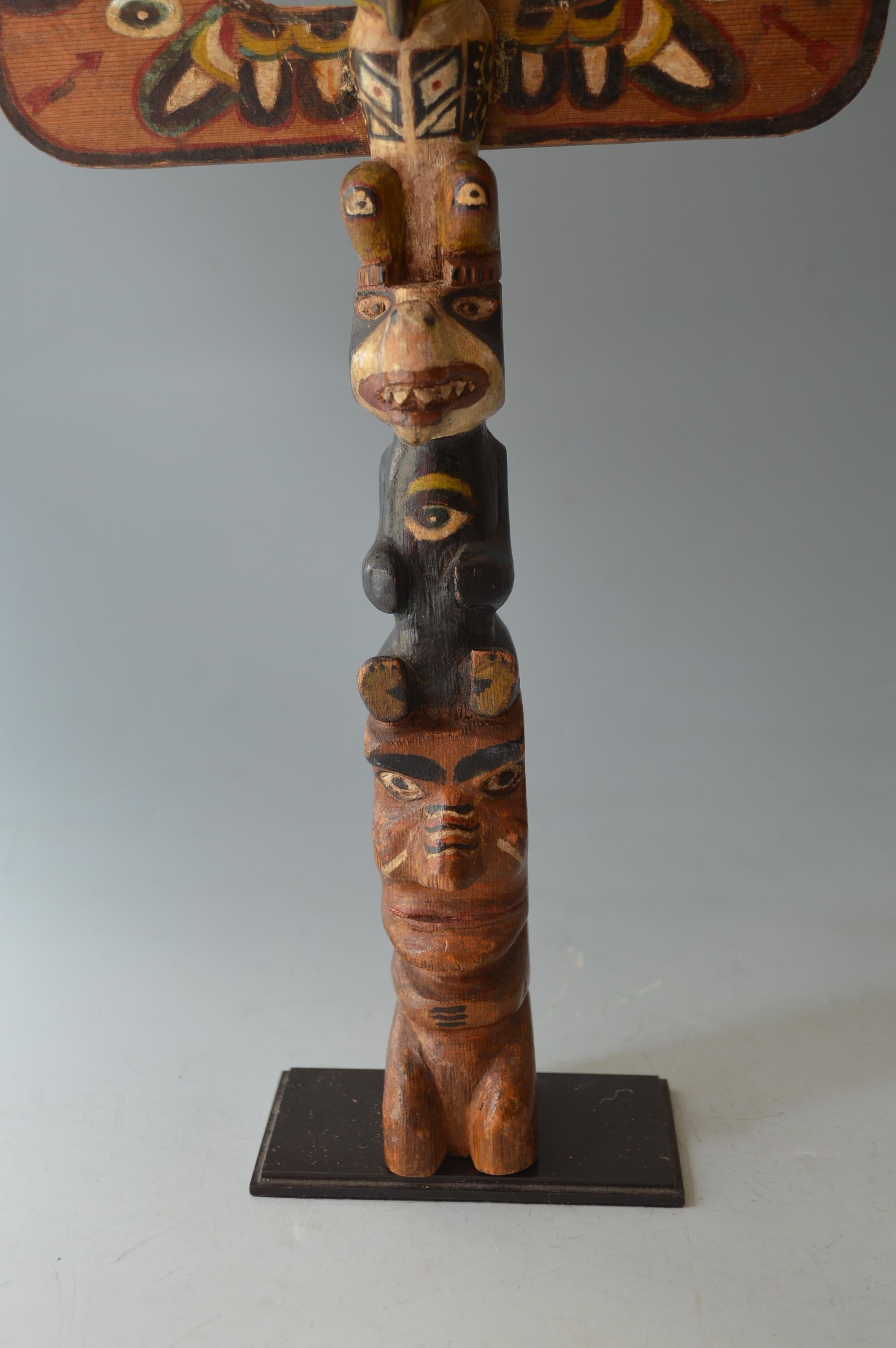 Carved Native American North West Coast Vintage Totem  Haida 