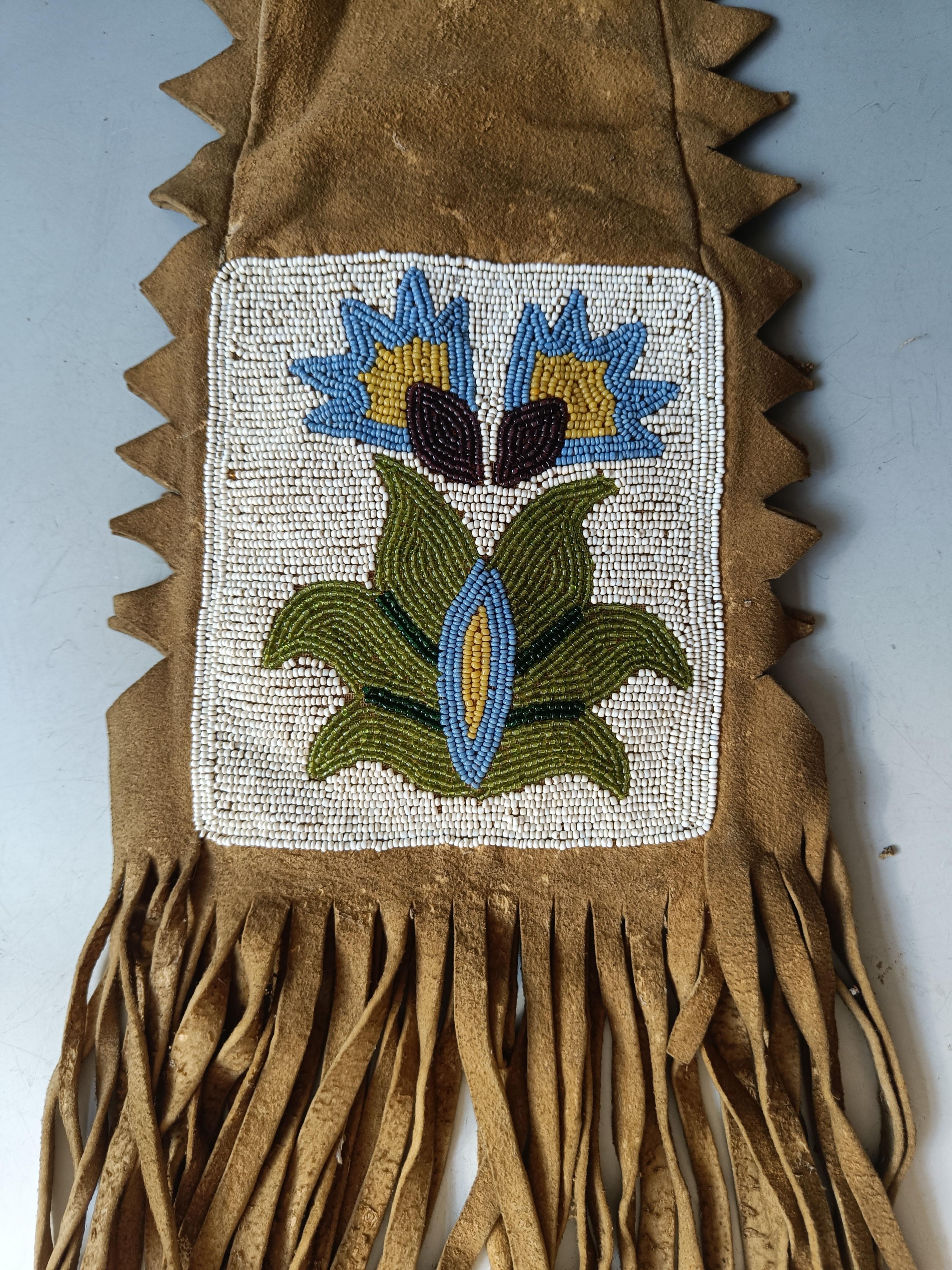 Bolsa para pipas con cuentas Ojibwe Chippewa nativos americanos Hecho a mano en venta
