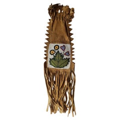 Antique Native American Ojibwe Chippewa beaded Pipe bag