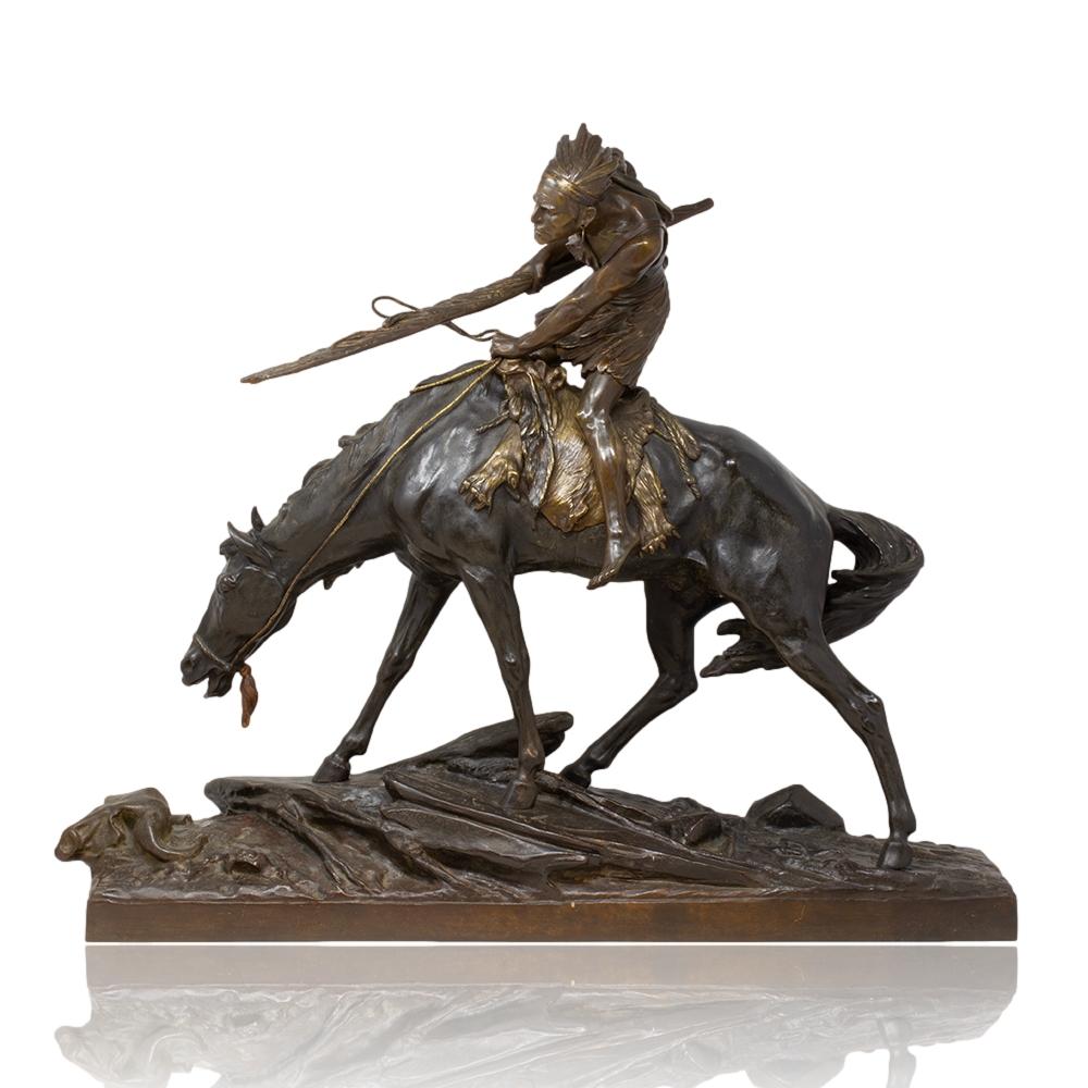 Français Amérindien à cheval Edouard Drouot en vente