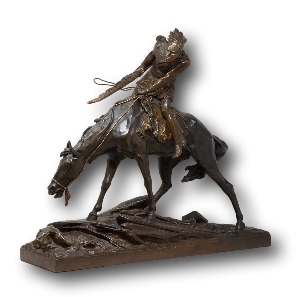Moulage Amérindien à cheval Edouard Drouot en vente
