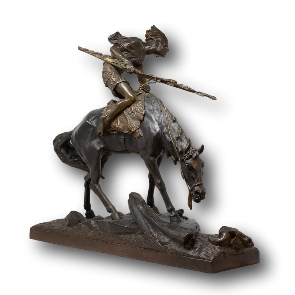 20ième siècle Amérindien à cheval Edouard Drouot en vente