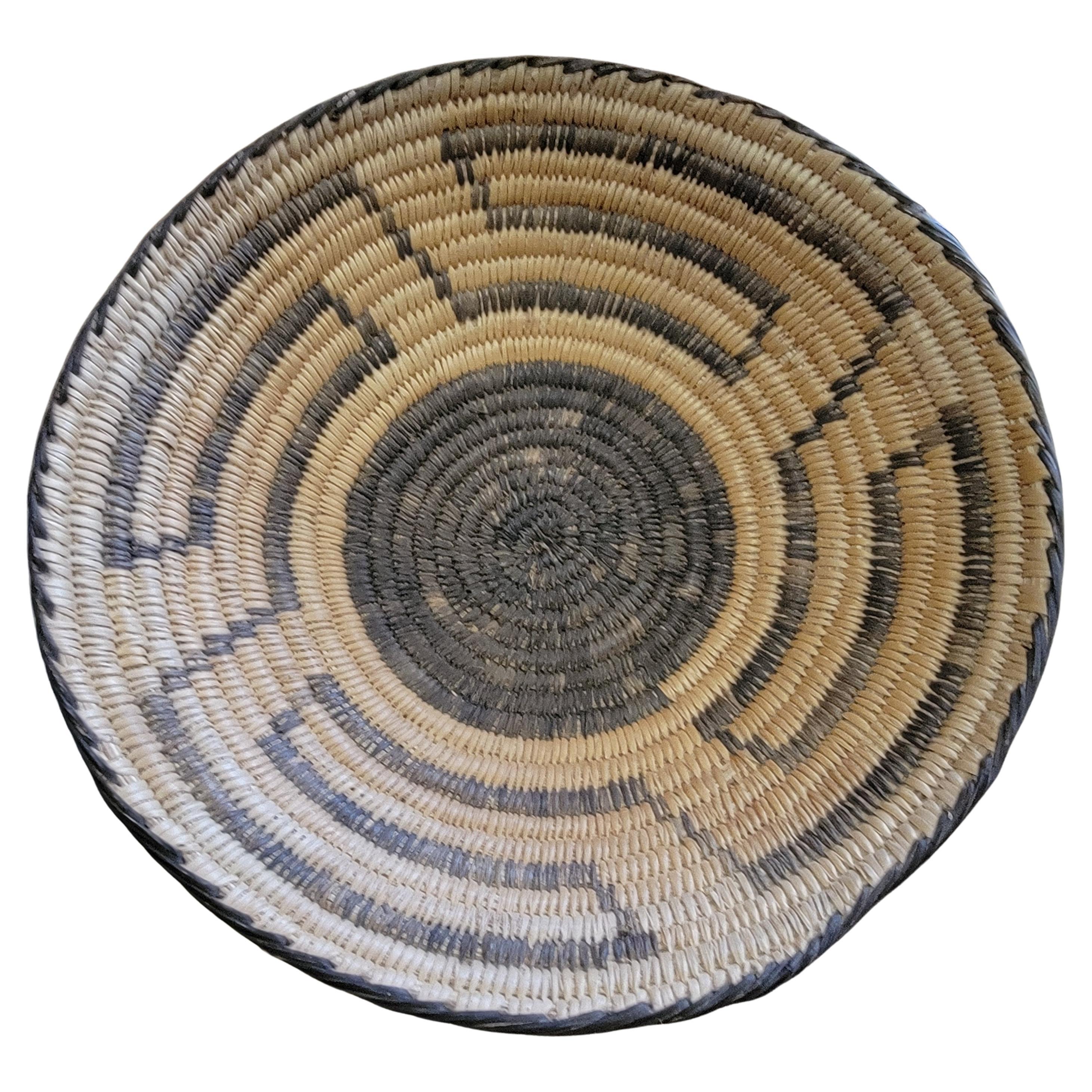 Native American Papago Basket with Geometric Pattern