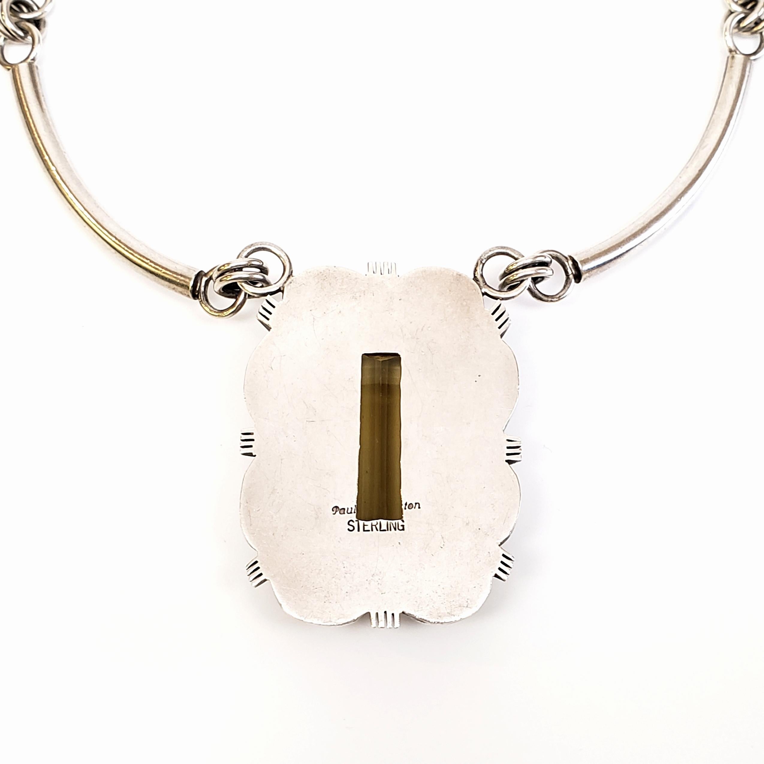 Paul Livingston, collier amérindien en argent sterling avec pendentif en citrine en vente 3