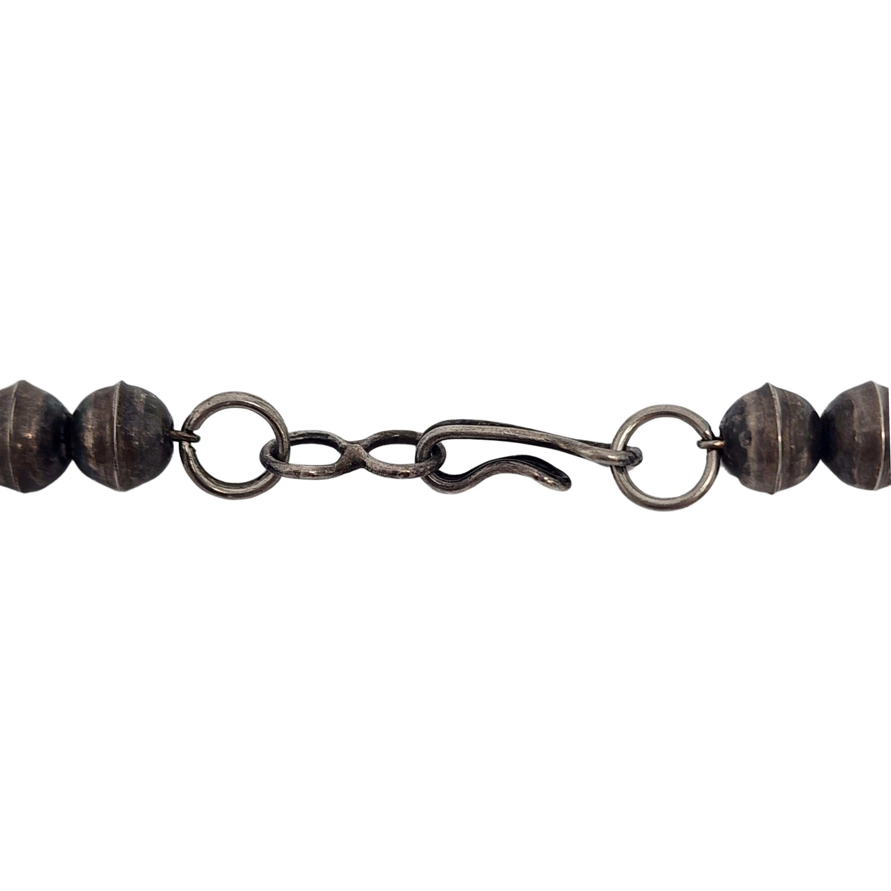 Native American Rosa Perlmutt-Silber Barrel-Perlen-Halskette #17130 3