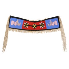 Native American Plateau Beaded Pictorial Saddle Throw