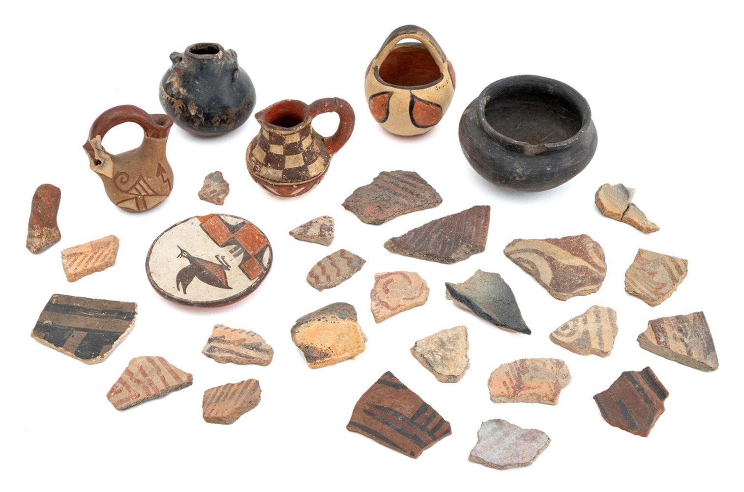 Native American Pottery Sherds & Vessels, 28 In Fair Condition For Sale In Astoria, NY