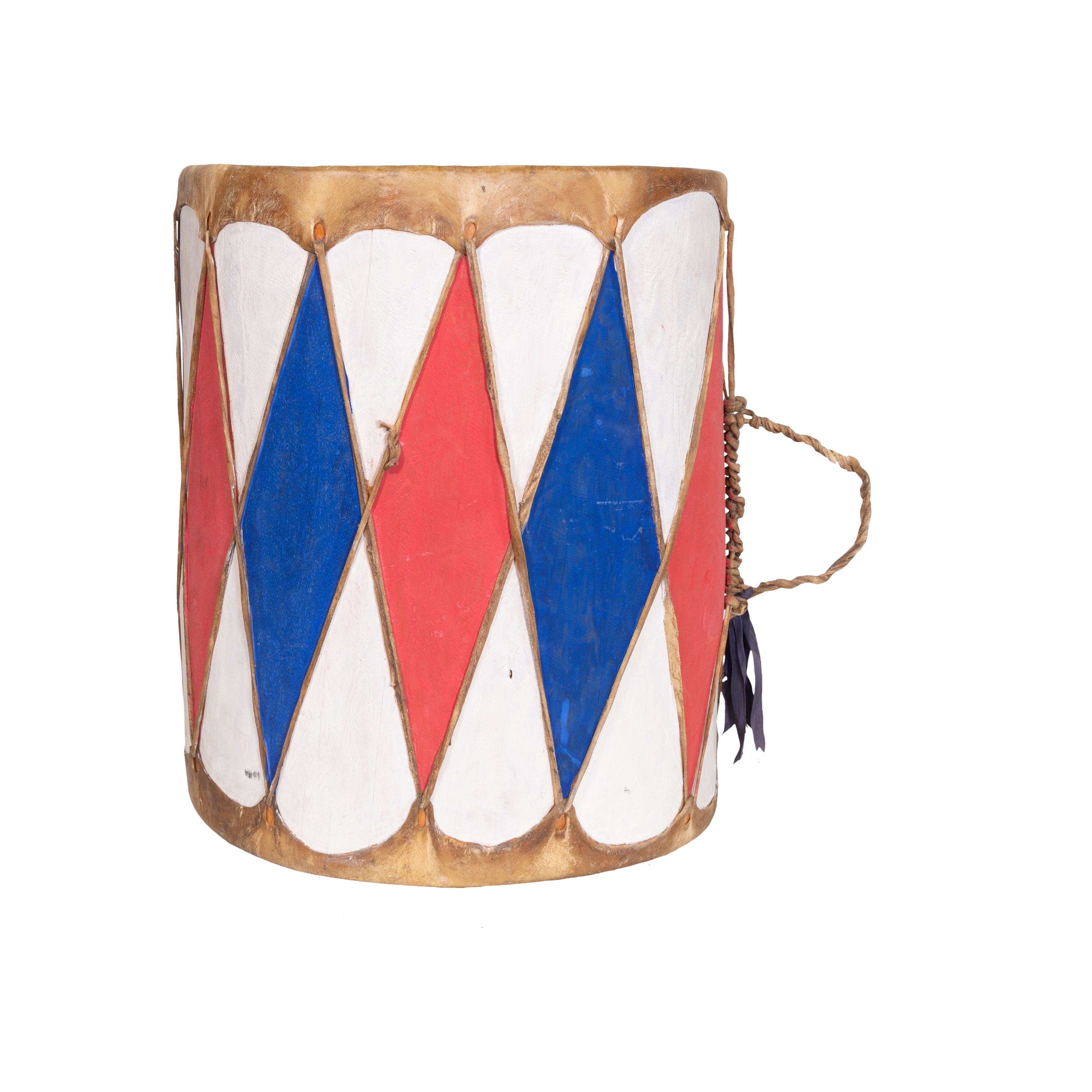 Native American Pueblo Painted Drum In Good Condition For Sale In Coeur d'Alene, ID