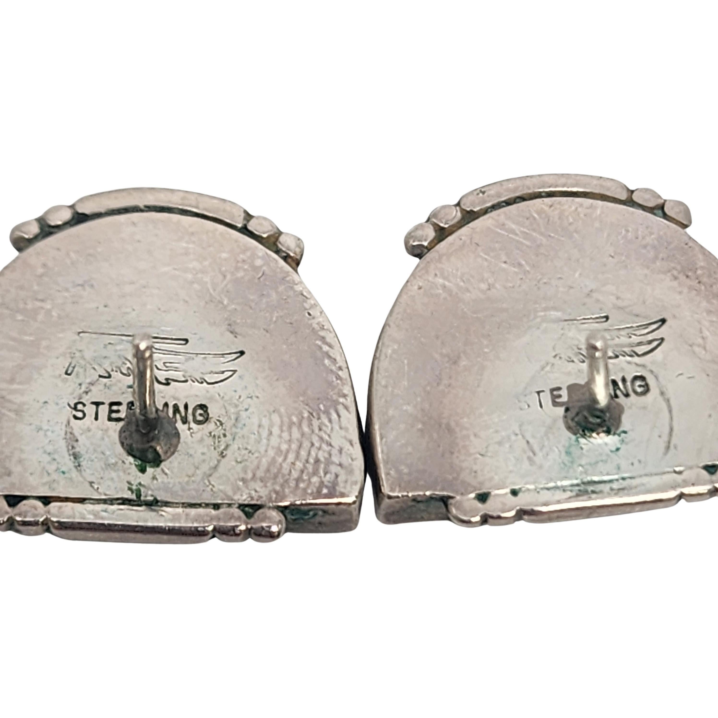 Native American Ray Tracey Knifewing Sterling Silver Inlay Earrings #18608 For Sale 2
