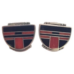 Pendientes nativos americanos Ray Tracey Knifewing de plata de ley con incrustaciones #18608