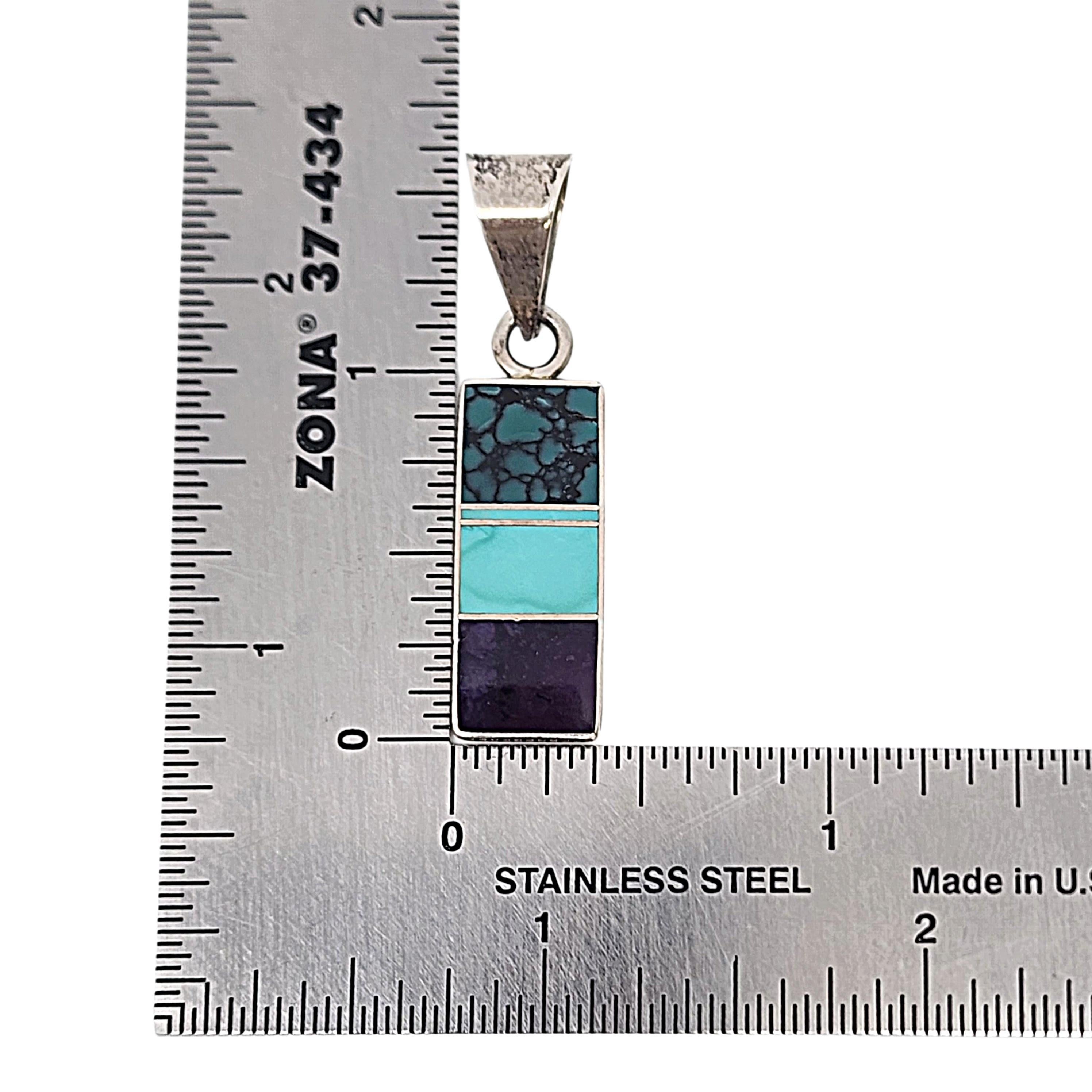 Ciondolo con intarsio in argento dei nativi americani Ray Tracey Knifewing #18610 in vendita 1