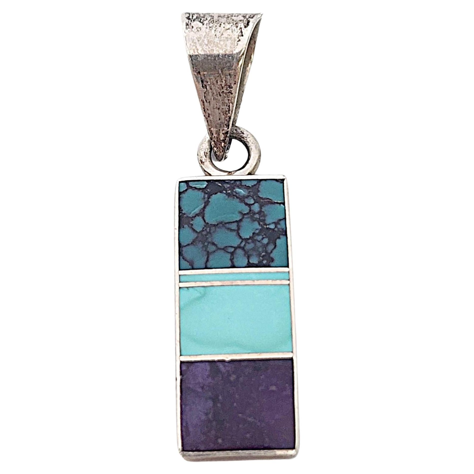 Native American Ray Tracey Knifewing Sterling Silver Inlay Pendant #18610