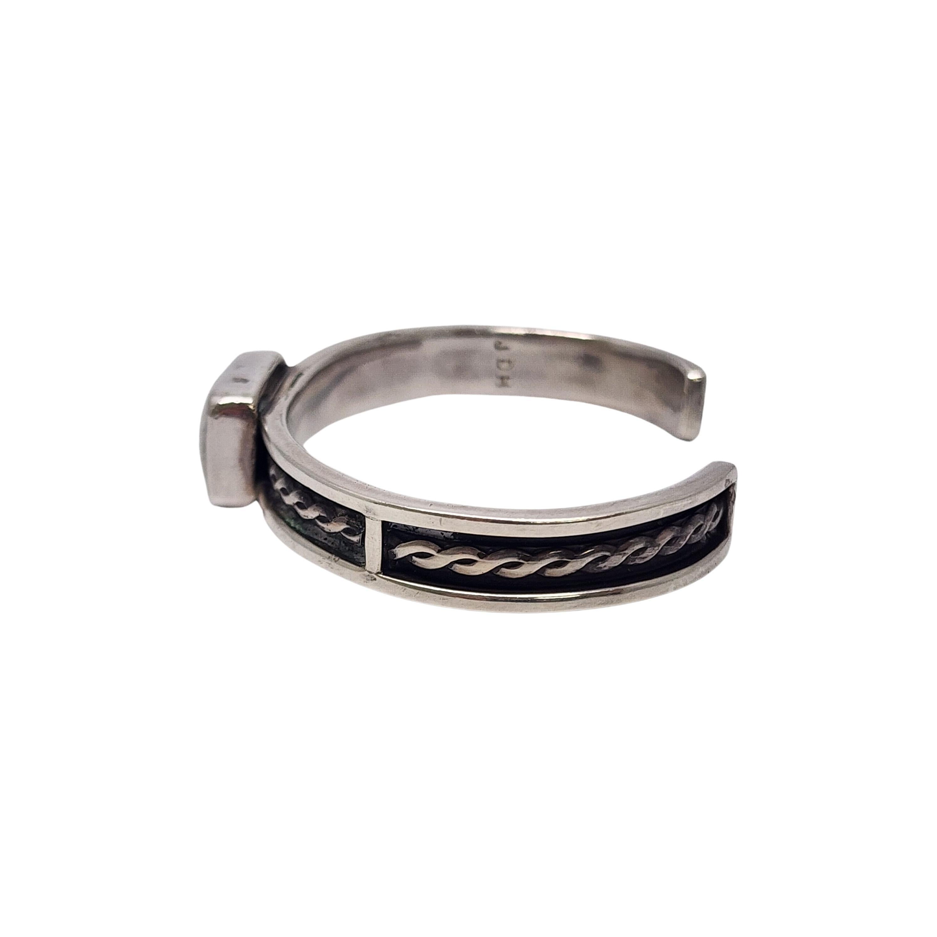Native American RLC JDH Sterling Silver White Turquoise Cuff Bracelet #18190 4
