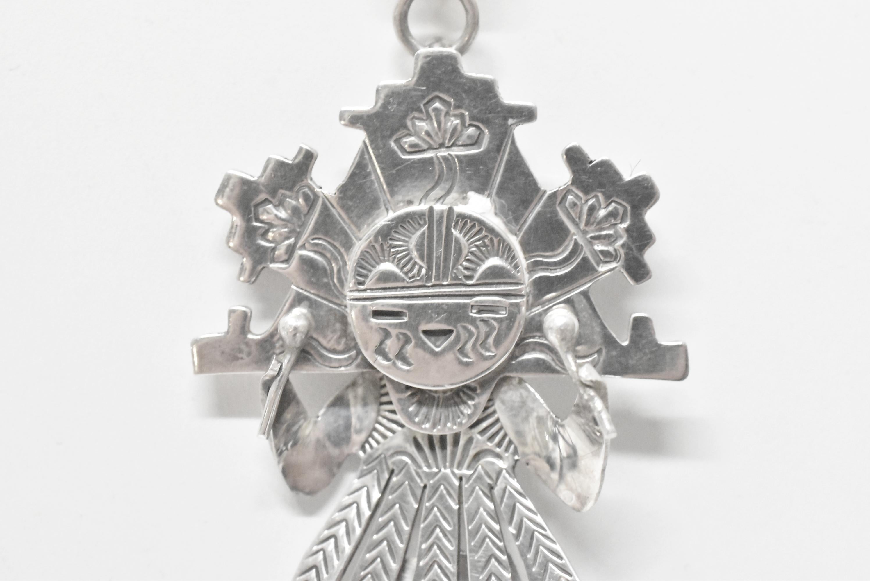 Native American Shalako Kachina Pendant by Esther Wood In Good Condition For Sale In Toledo, OH