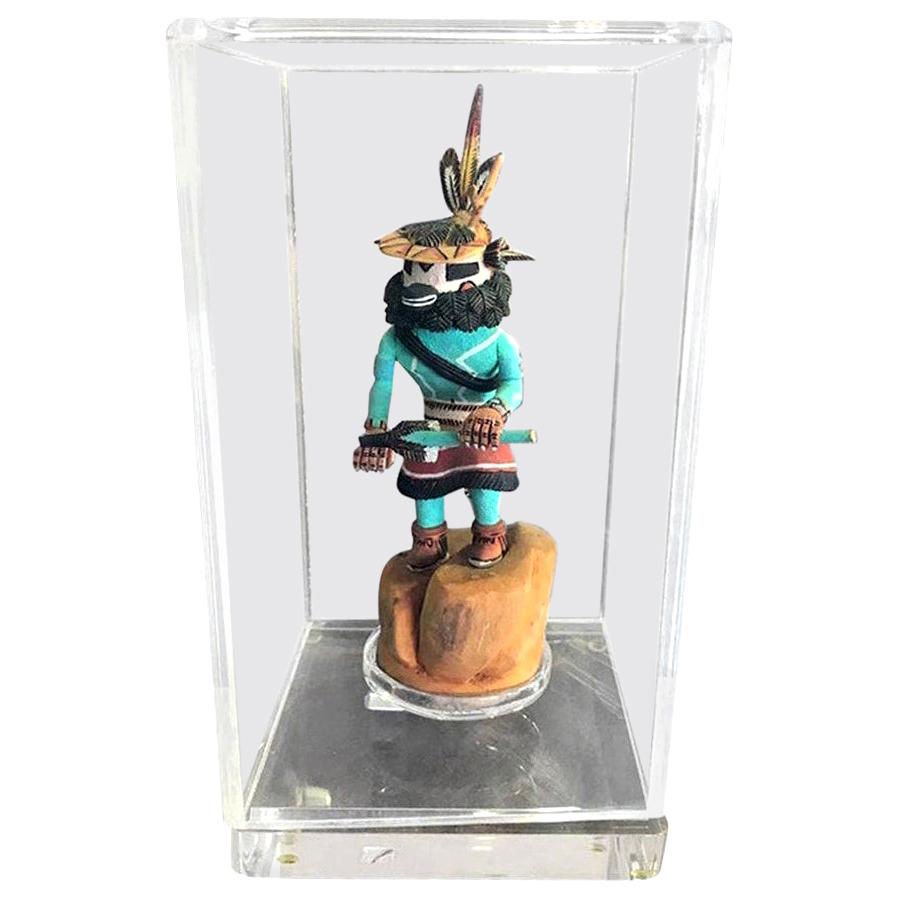 Native American Signed Hopi Kachina Doll in Display Case