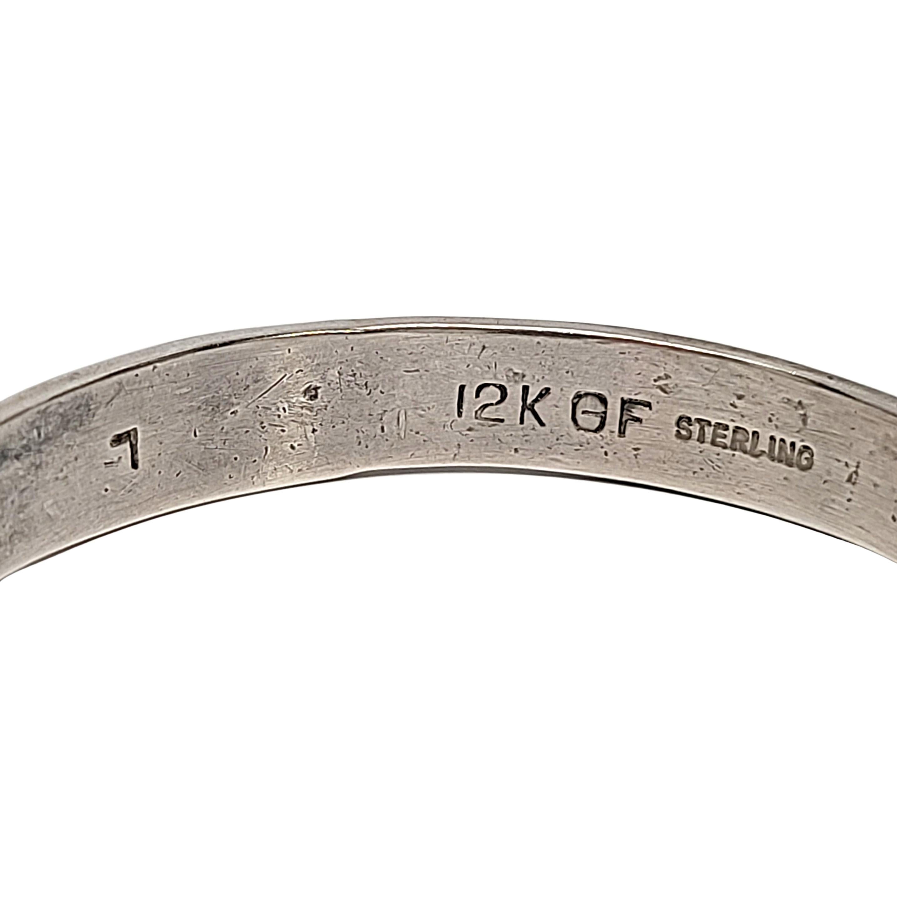 Women's Native American Signed L Sterling Silver 12K GF Cuff Bracelet For Sale