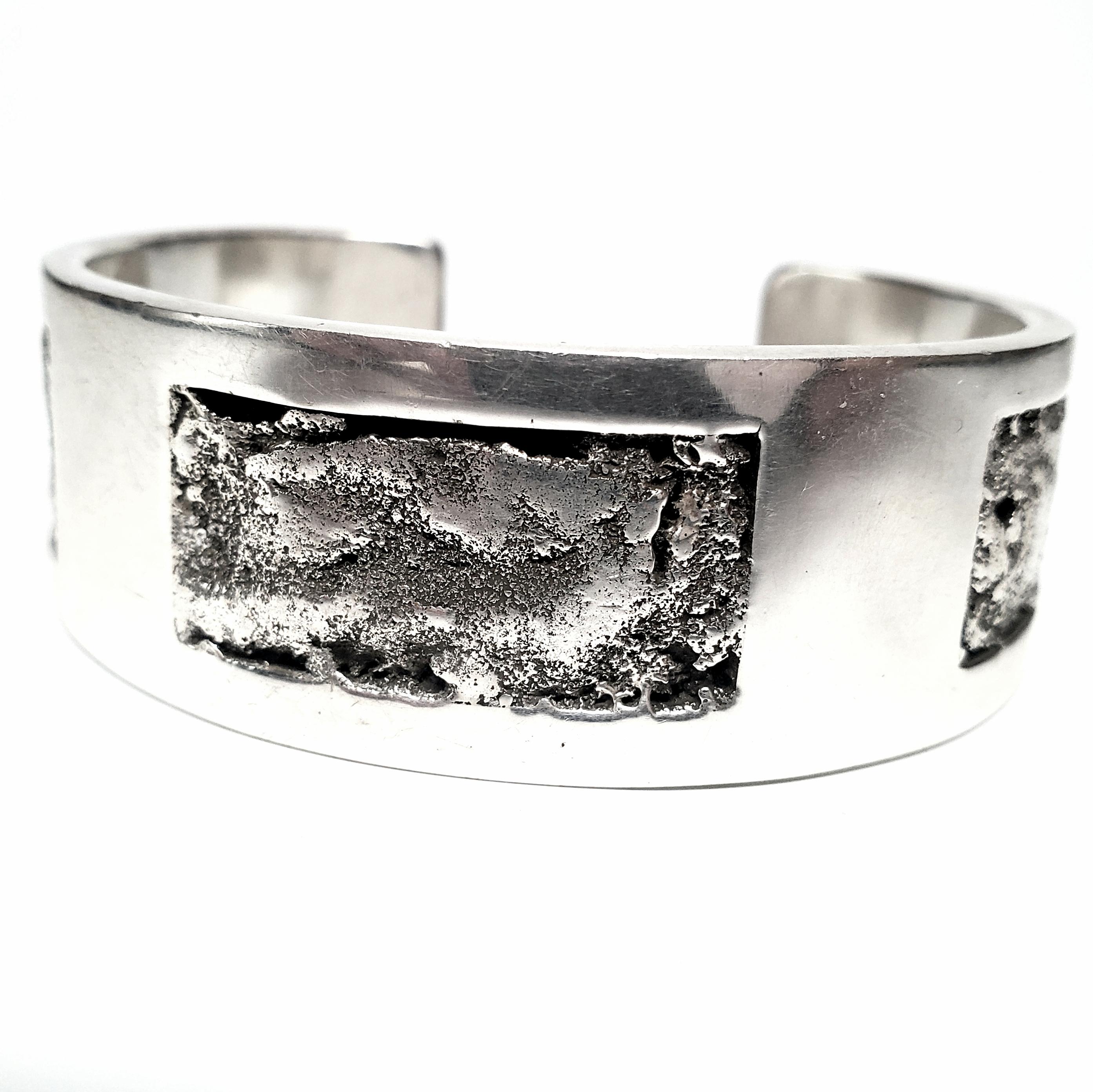Native American Signed LL Sterling Silver Cuff Bracelet In Good Condition In Washington Depot, CT