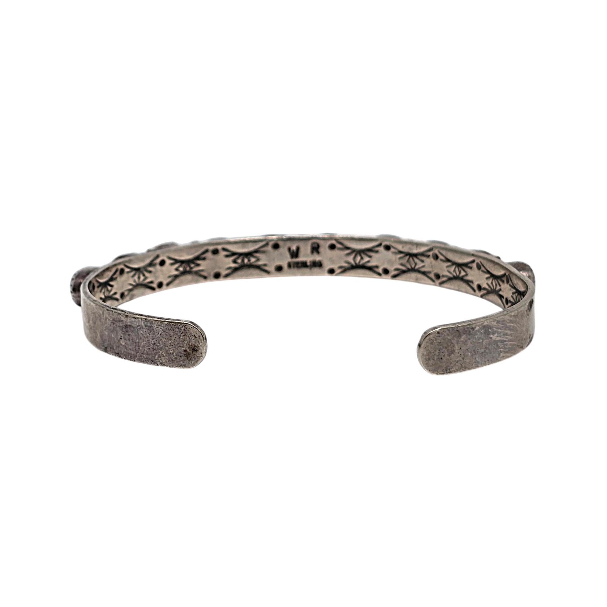 Native American Signed WR Sterling Silver Turquoise Cuff Bracelet #19106 In Good Condition In Washington Depot, CT