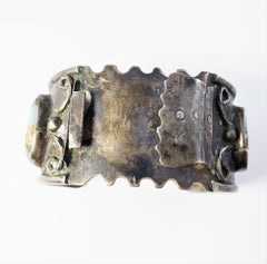 Native American Silver and Turquoise Watch Cuff