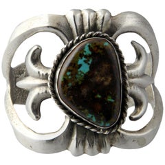 Native American Silver Turquoise Cuff Bracelet