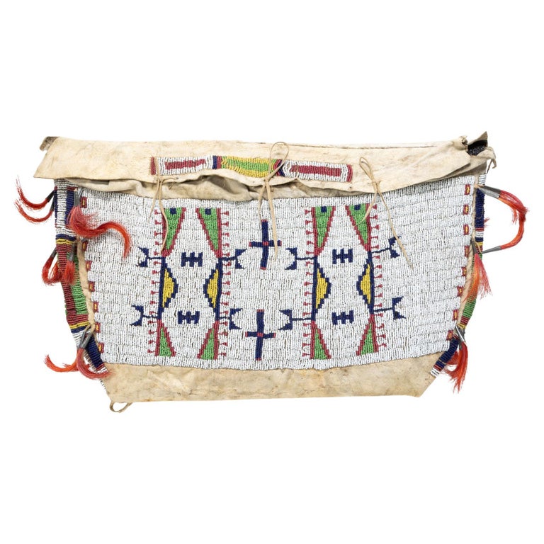 Native American Sioux Beaded Teepee Bag For Sale at 1stDibs