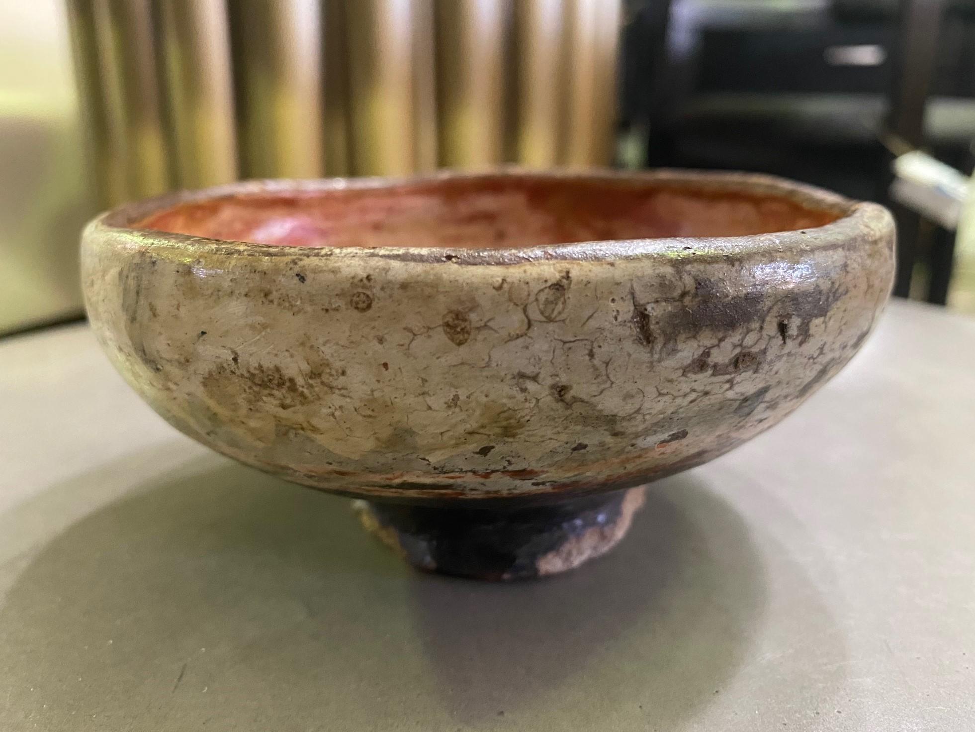Native American Southwestern Hand Built Terracotta Pottery Red Painted Bowl 4