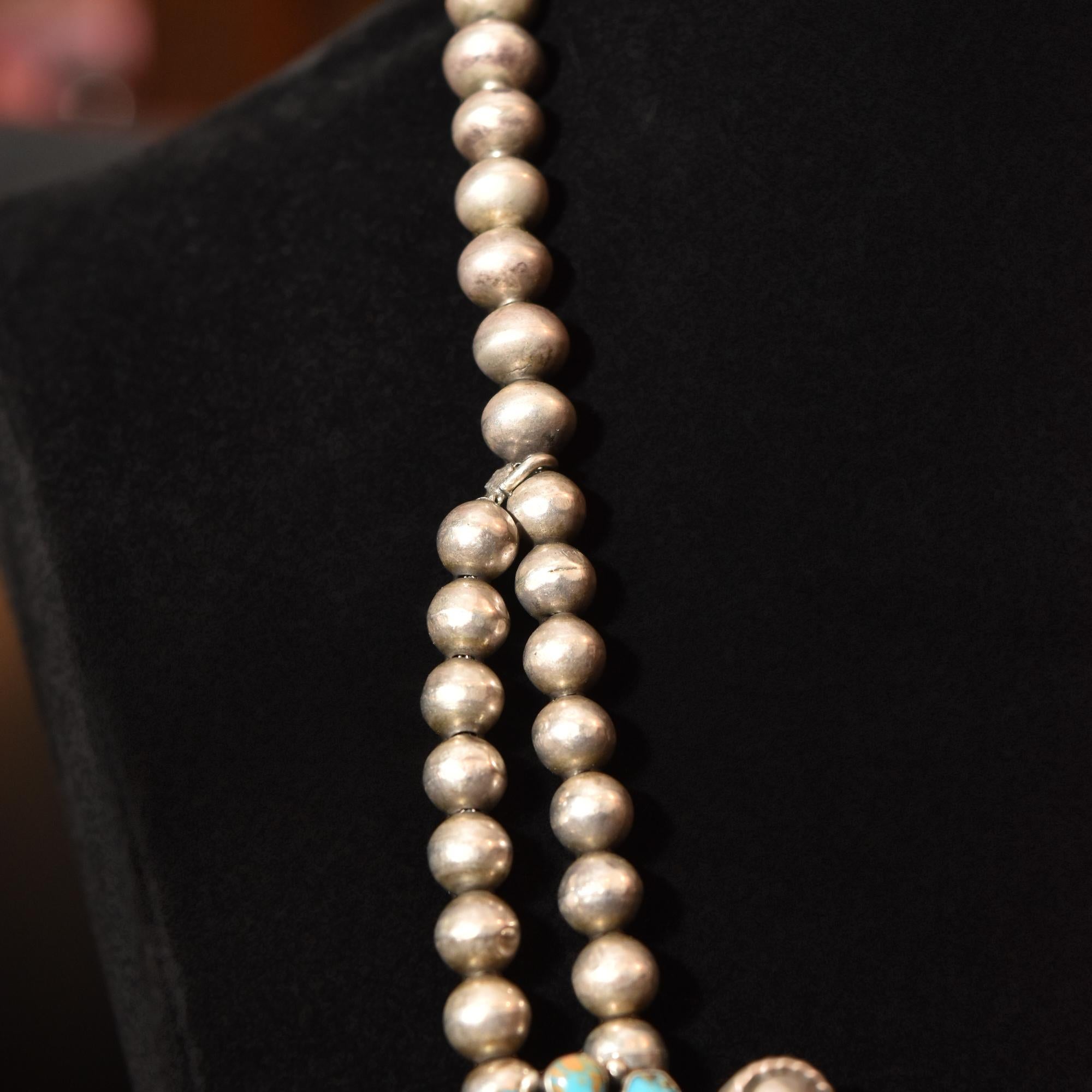 Squash Blossom-Halskette der amerikanischen Ureinwohner, unsigniert im Angebot 4