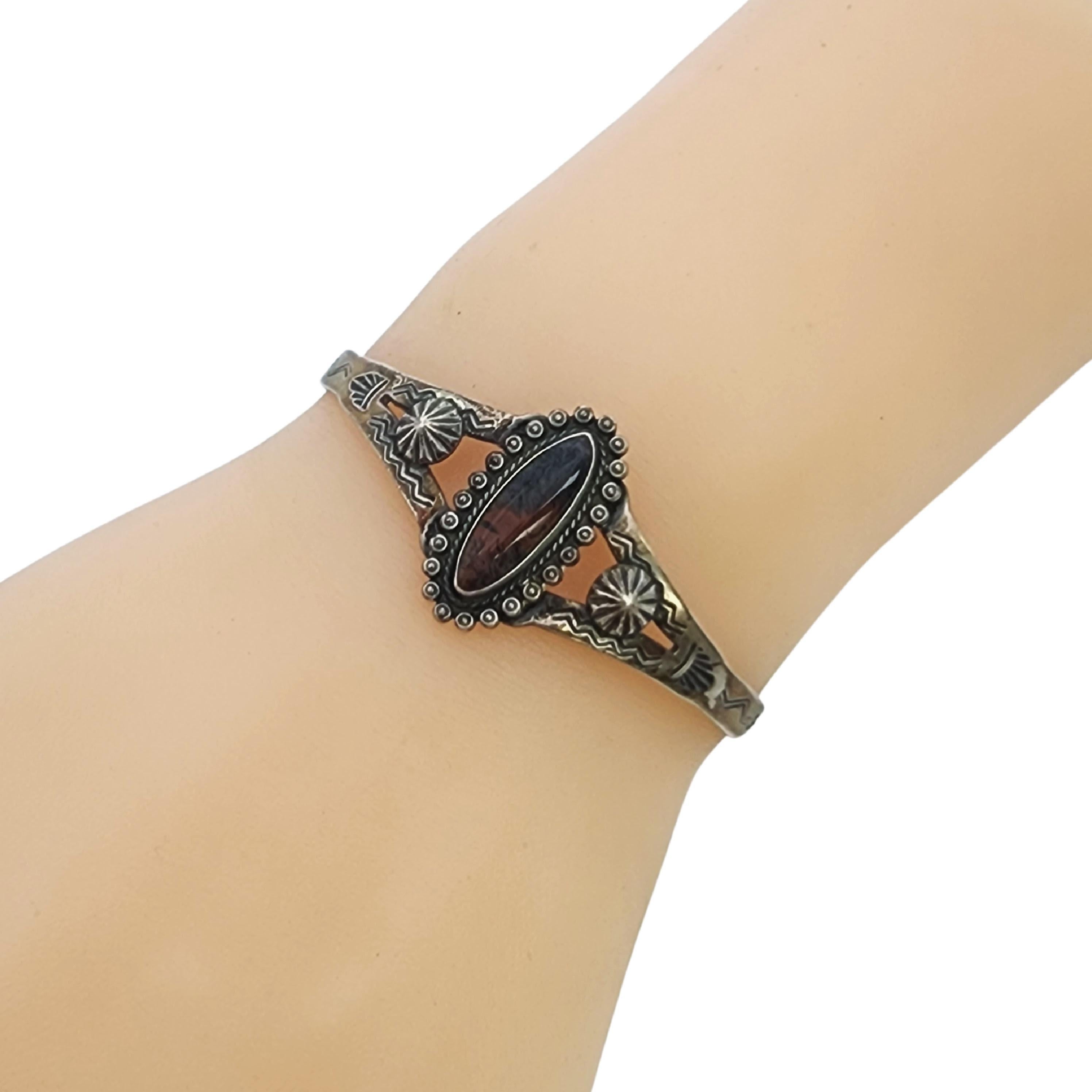 Native American Sterling Silver Brown Turquoise Cuff Bracelet #18606 For Sale 5