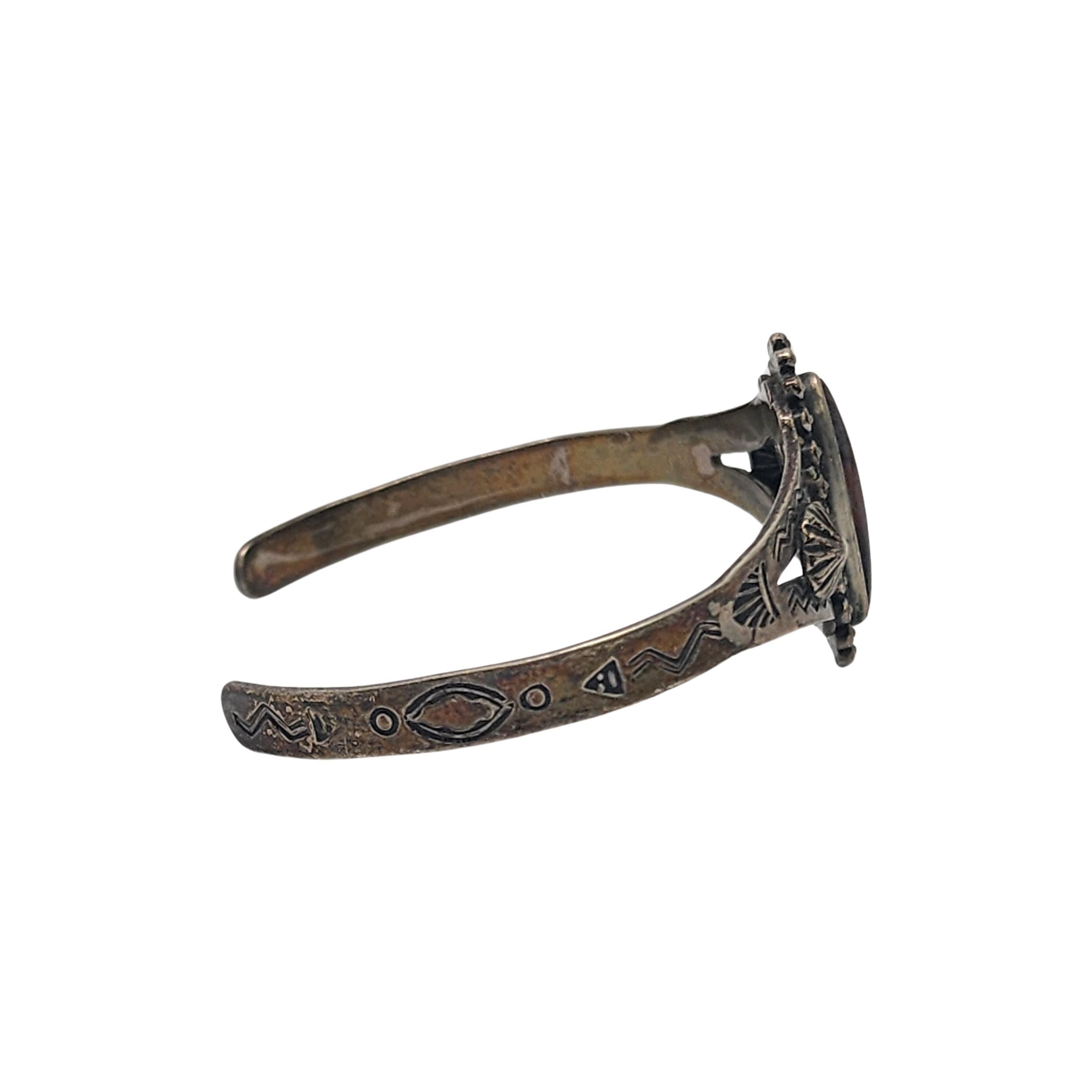 Native American Sterling Silver Brown Turquoise Cuff Bracelet #18606 In Good Condition For Sale In Washington Depot, CT