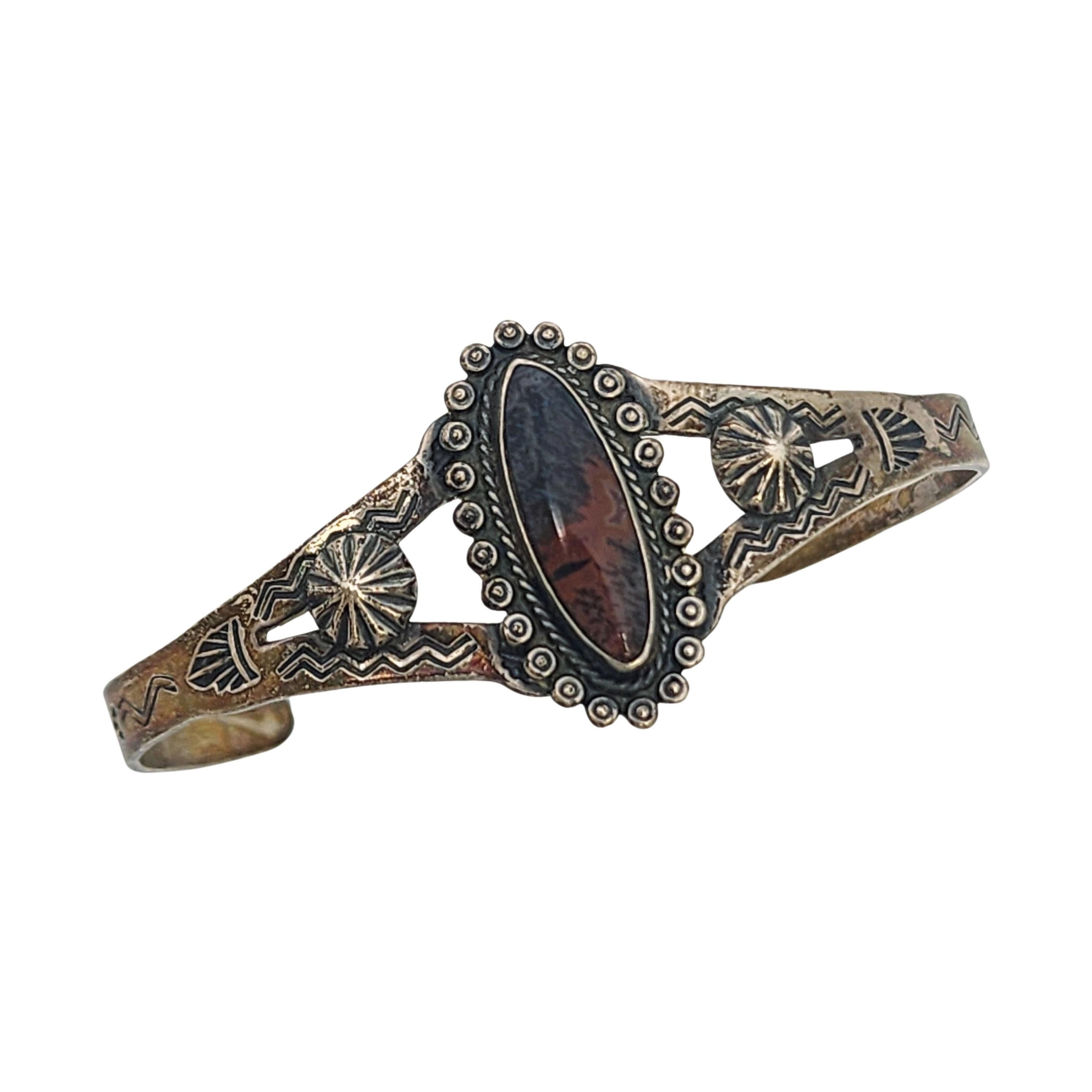 Native American Sterling Silver Brown Turquoise Cuff Bracelet #18606 For Sale 1