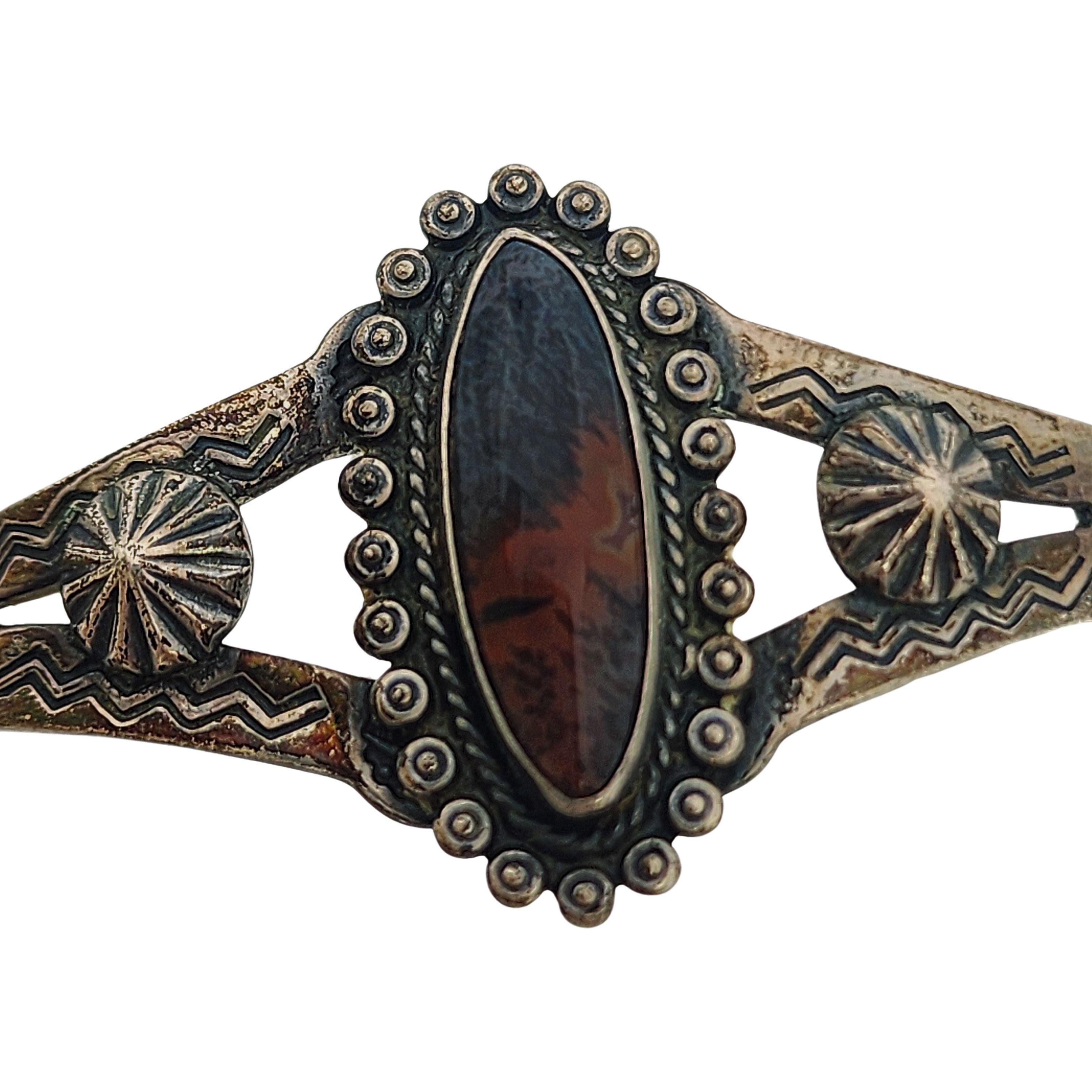 Native American Sterling Silver Brown Turquoise Cuff Bracelet #18606 For Sale 2