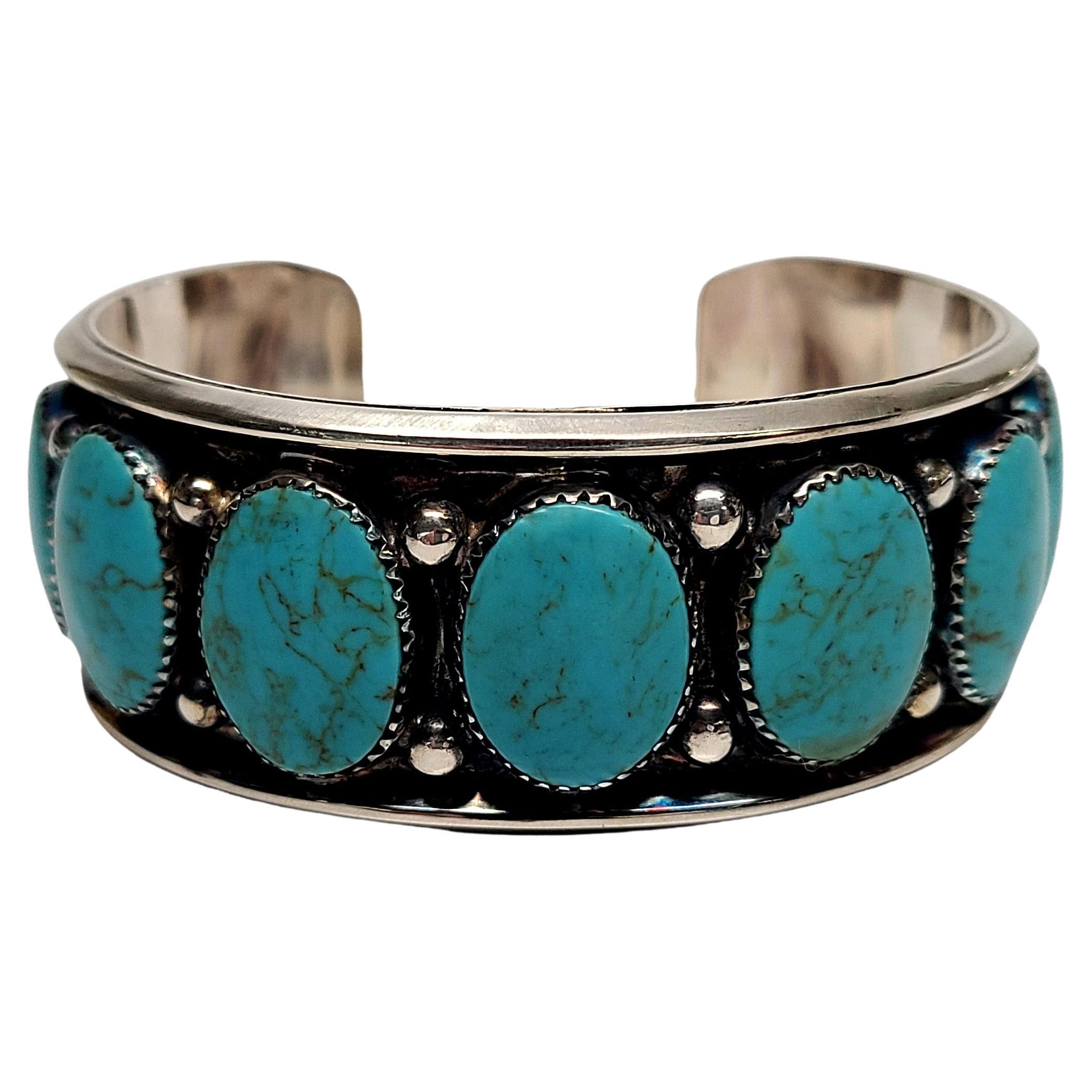Don Staats Native American Gemstone Sterling Silver Cuff Bracelet at