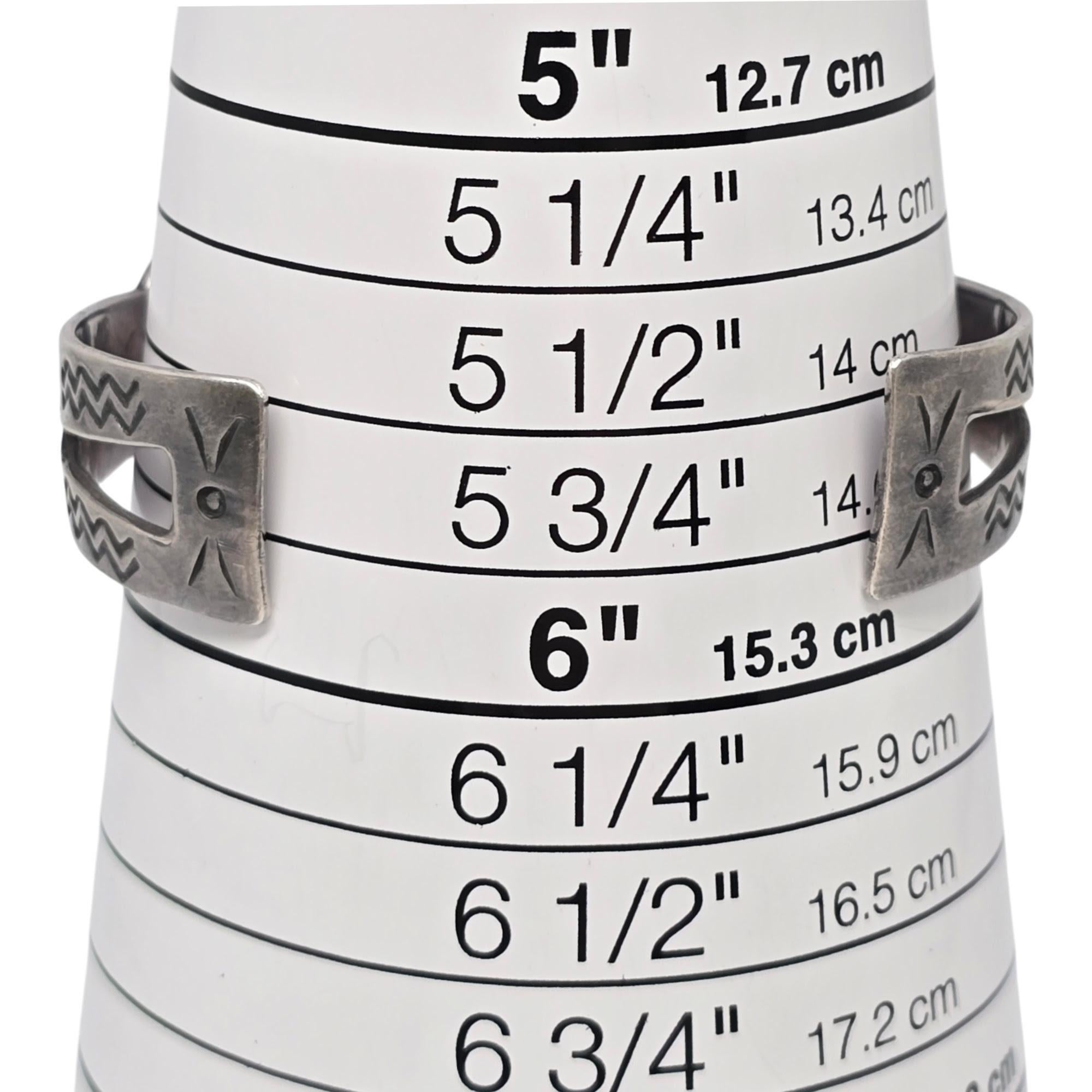 Native American Sterling Silver Turquoise Cut-Out Cuff Bracelet #20839 For Sale 4