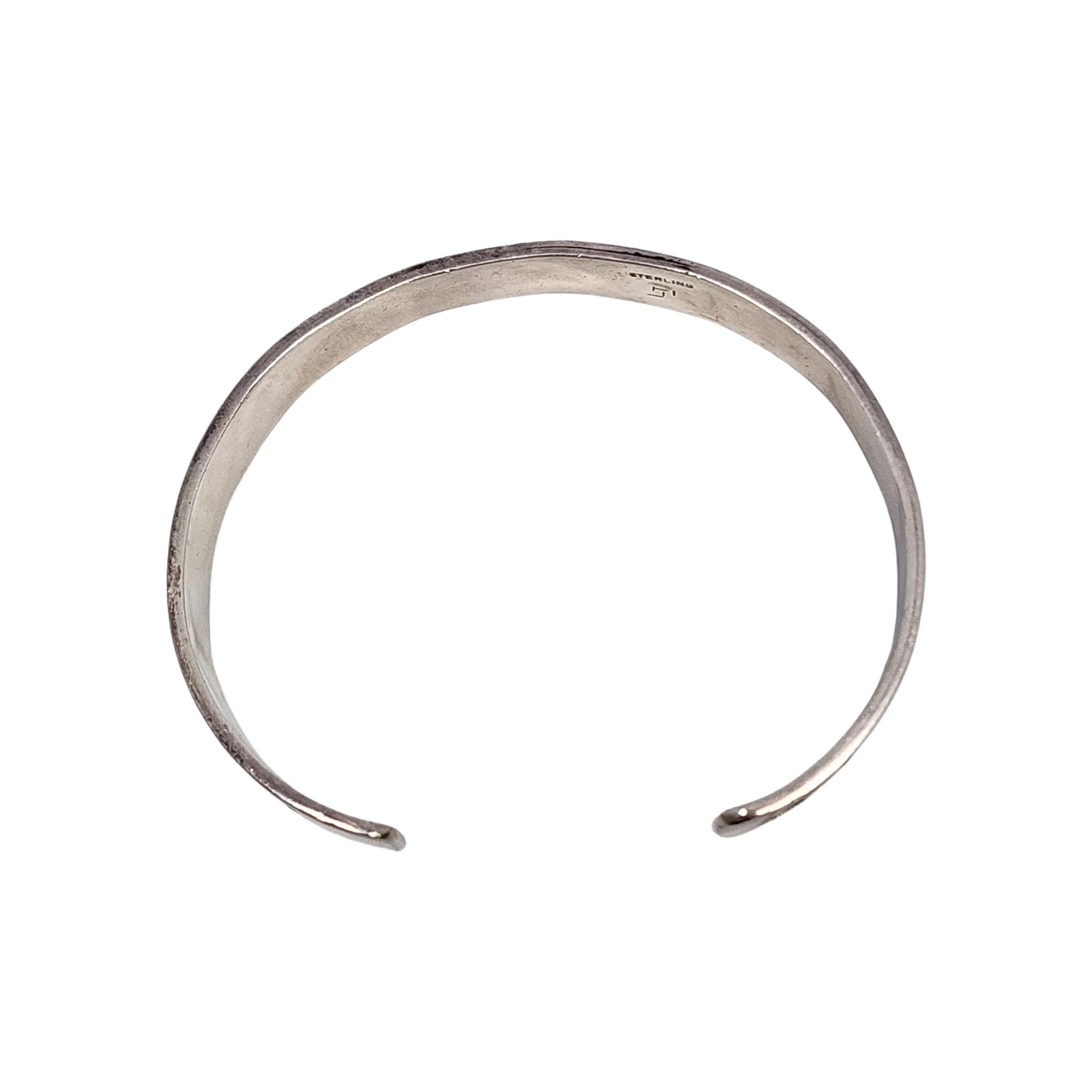 Bracelet manchette en argent Native American Wave Overlay #17668 Pour femmes en vente